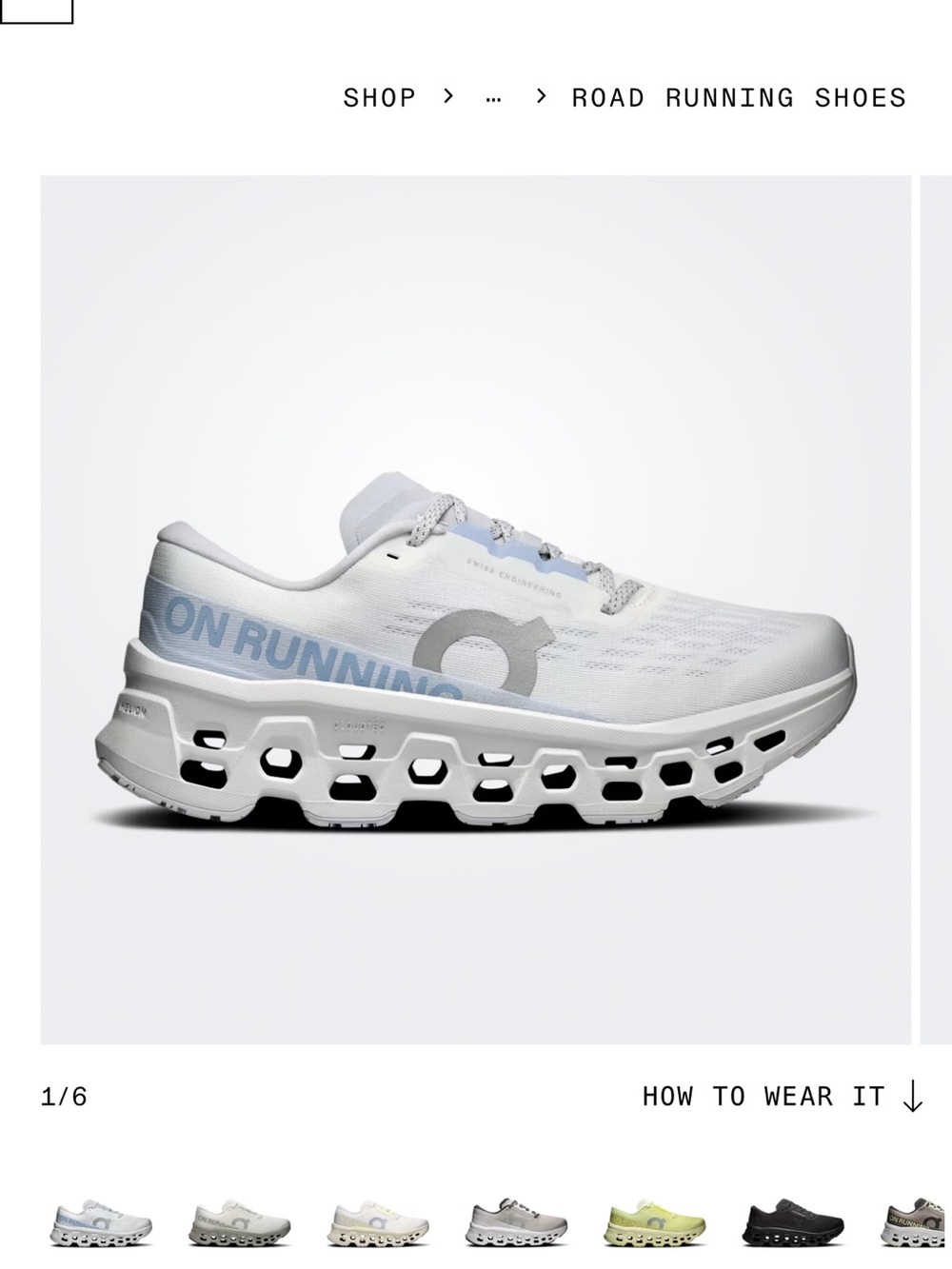 On Running Cloudmonster 3 Lightweight Running Shoes - White/Frost - Picture 2 of 6
